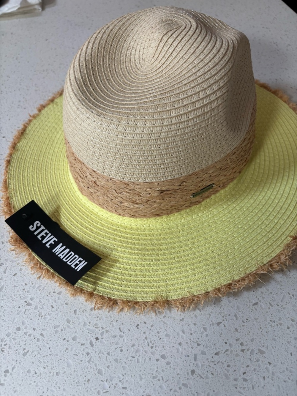 Steve Madden Straw Hat in Beige and Yellow NWT. One size